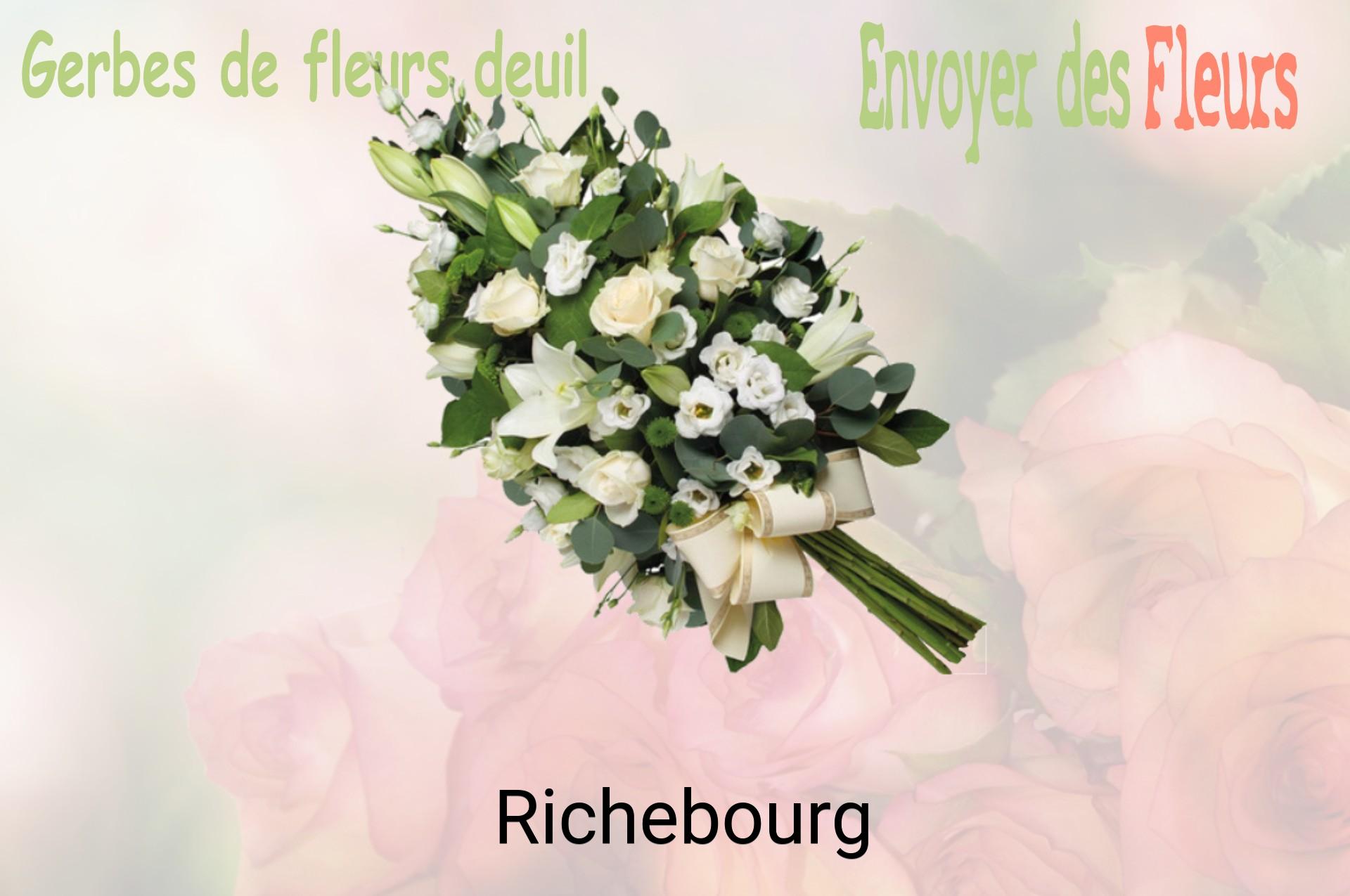 Gerbe de fleurs de deuil livrée à Richebourg